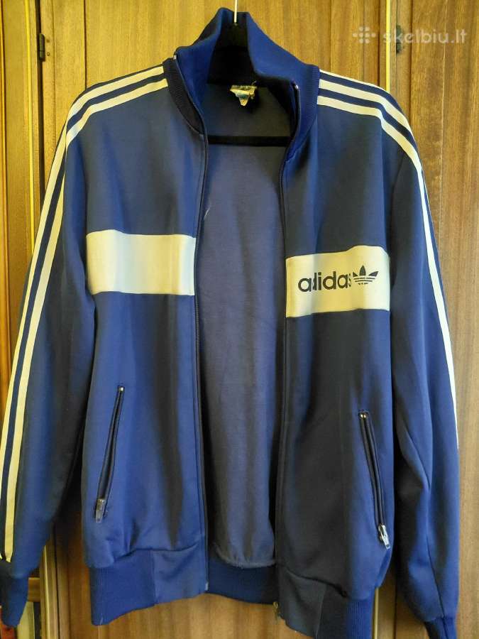 Vintažinė tamsiai mėlyna Adidas sportinė striukė - nuotraukos Nr. 2