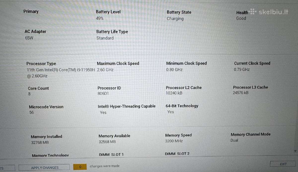 Dell Precision 3561, i9-11950h, 32gb - nuotraukos Nr. 3