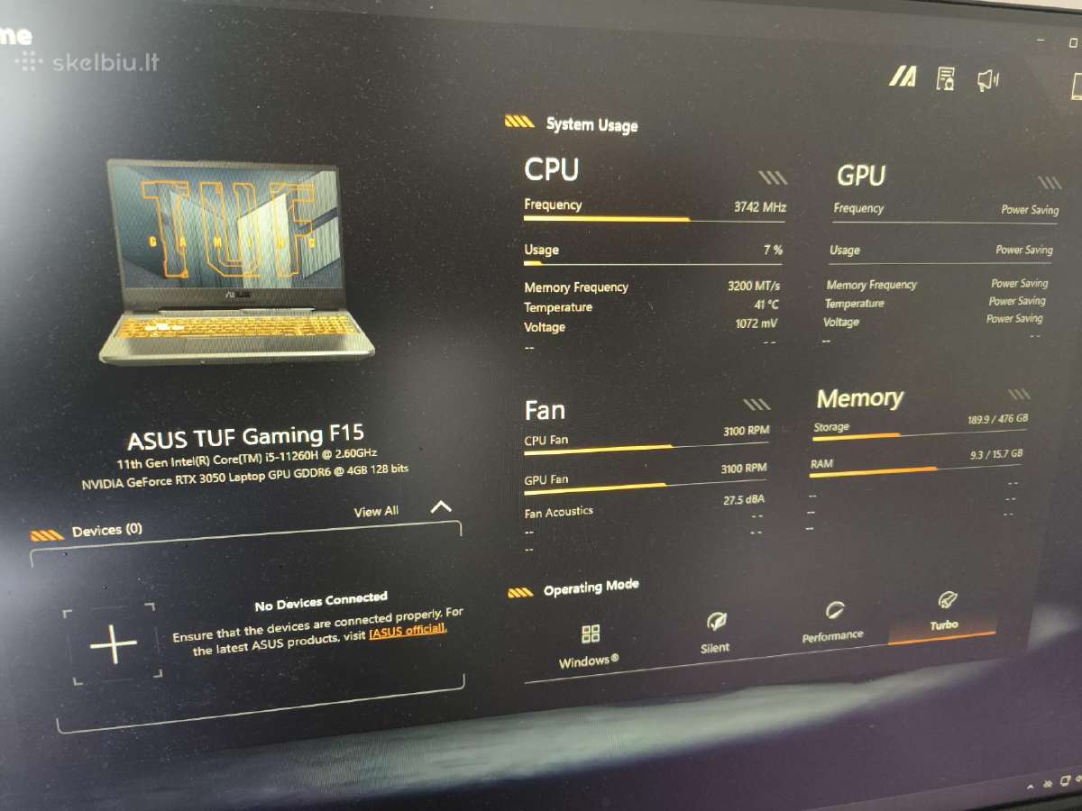 Asus tuf f15 rtx3050 - nuotraukos Nr. 2