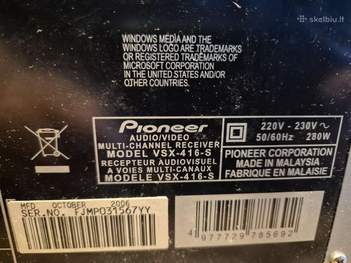 Pioneer Vsx-416 - nuotraukos Nr. 2
