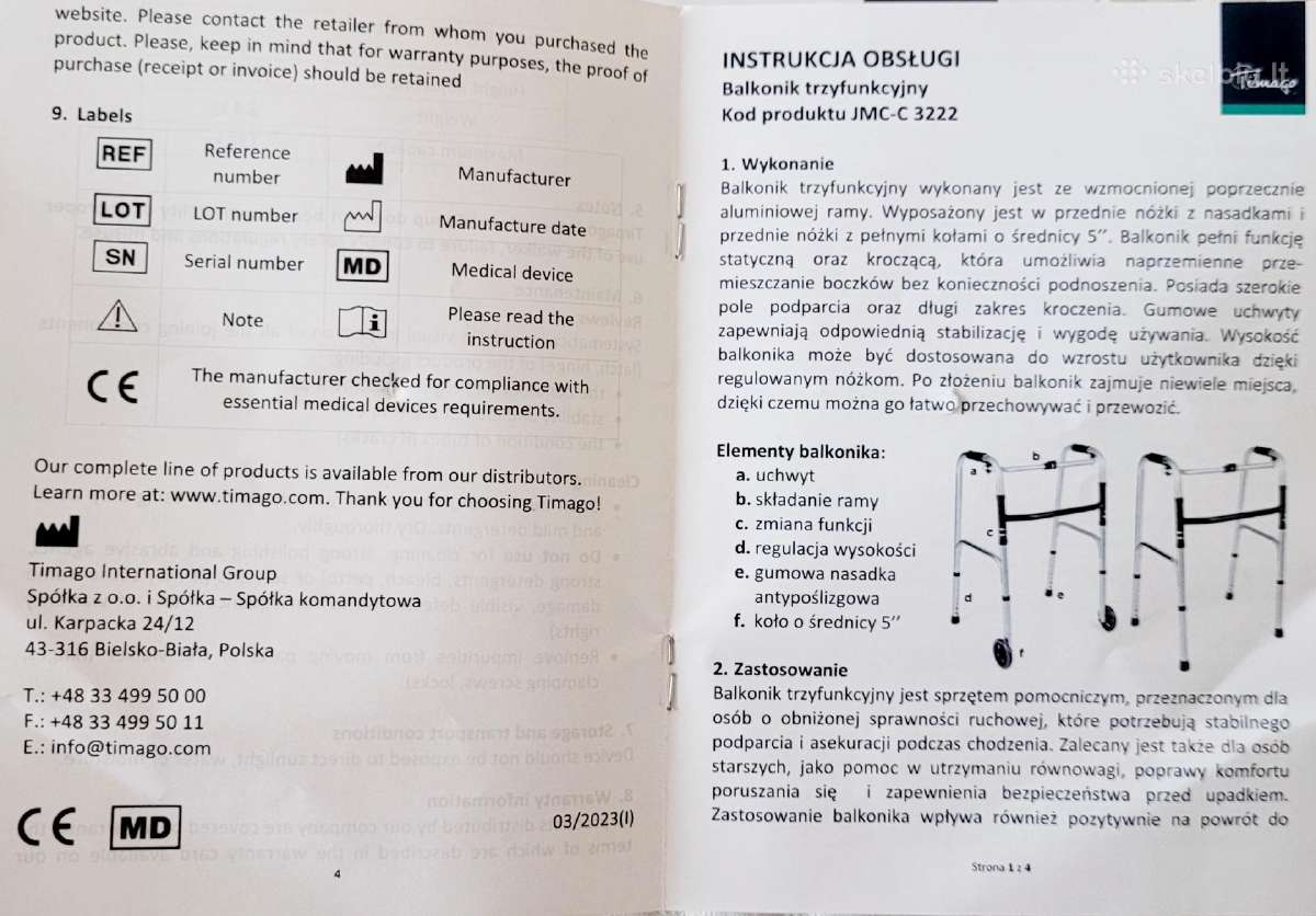 "Timago" sulankstoma vaikštynė 2in1 - nuotraukos Nr. 12