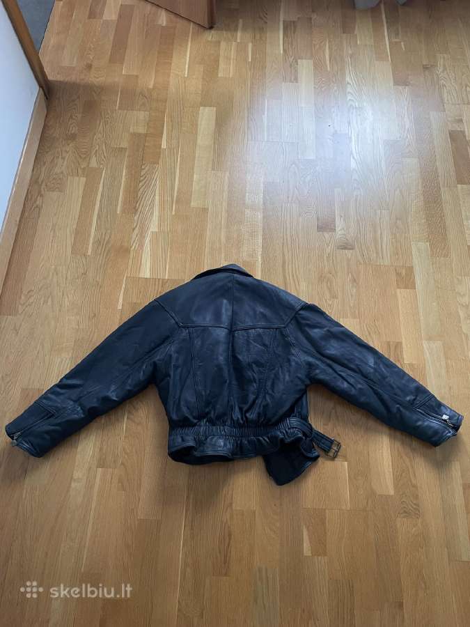 Natūralios odos biker tipo striukė - nuotraukos Nr. 2