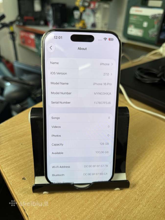 iPhone 16 pro 128gb,91% - nuotraukos Nr. 4