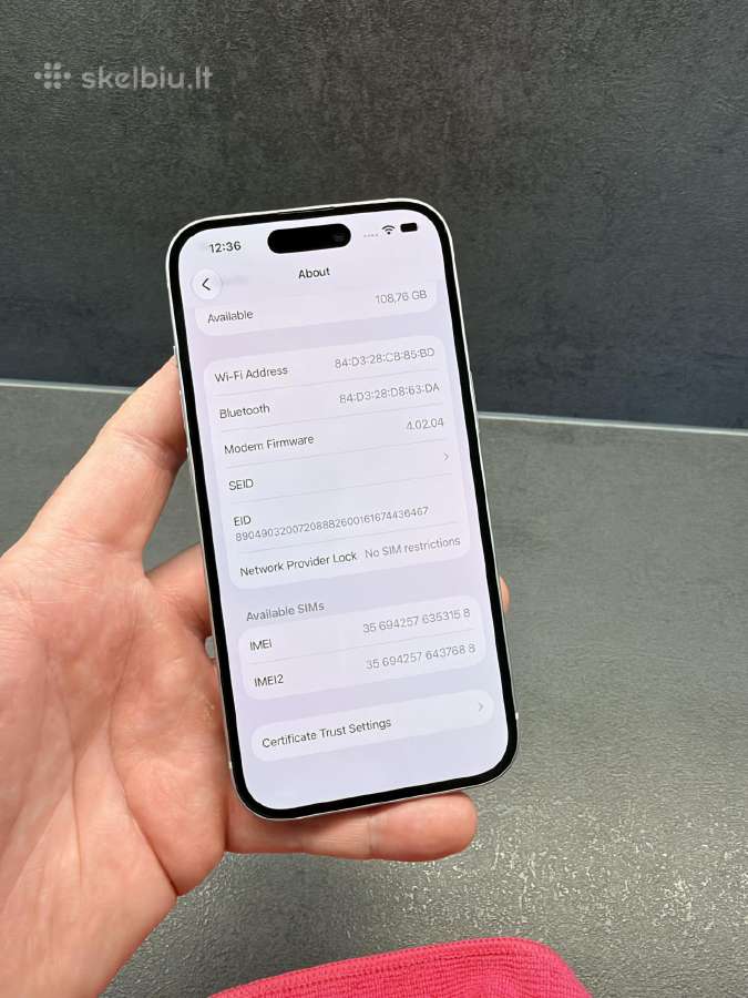 Apple iPhone 15, 128gb Blue (bat. 96%) - nuotraukos Nr. 9