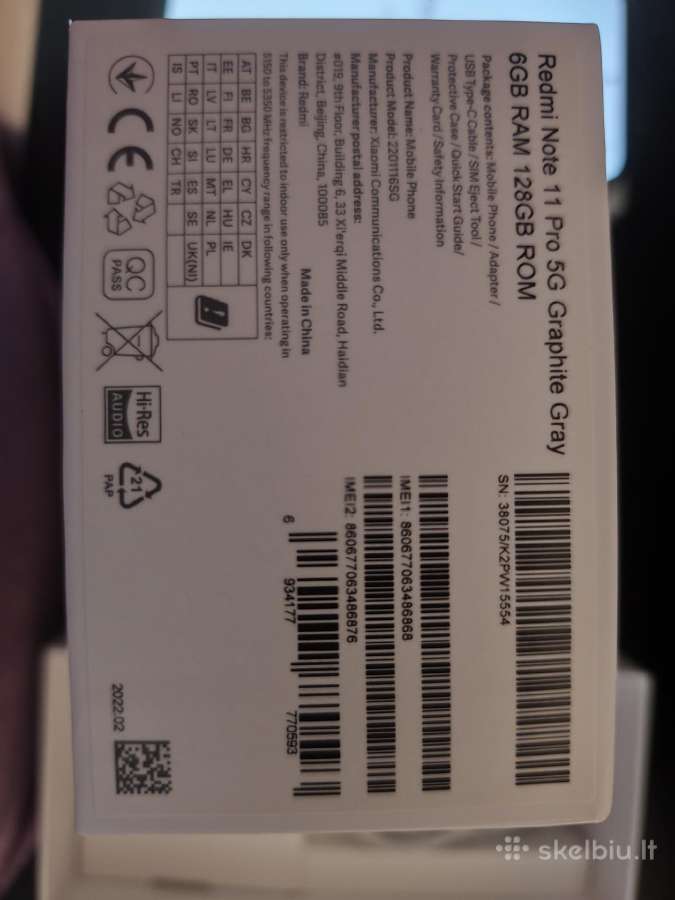 Redmi Note 11 Pro 5G Graphite Gray - nuotraukos Nr. 3
