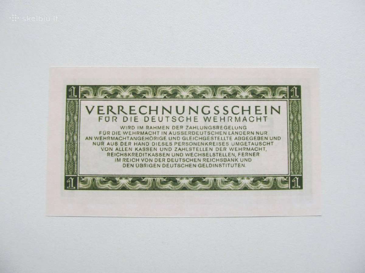 1,5 ir 10 reichsmark , Vermacht Vokietija , 1944 - nuotraukos Nr. 2