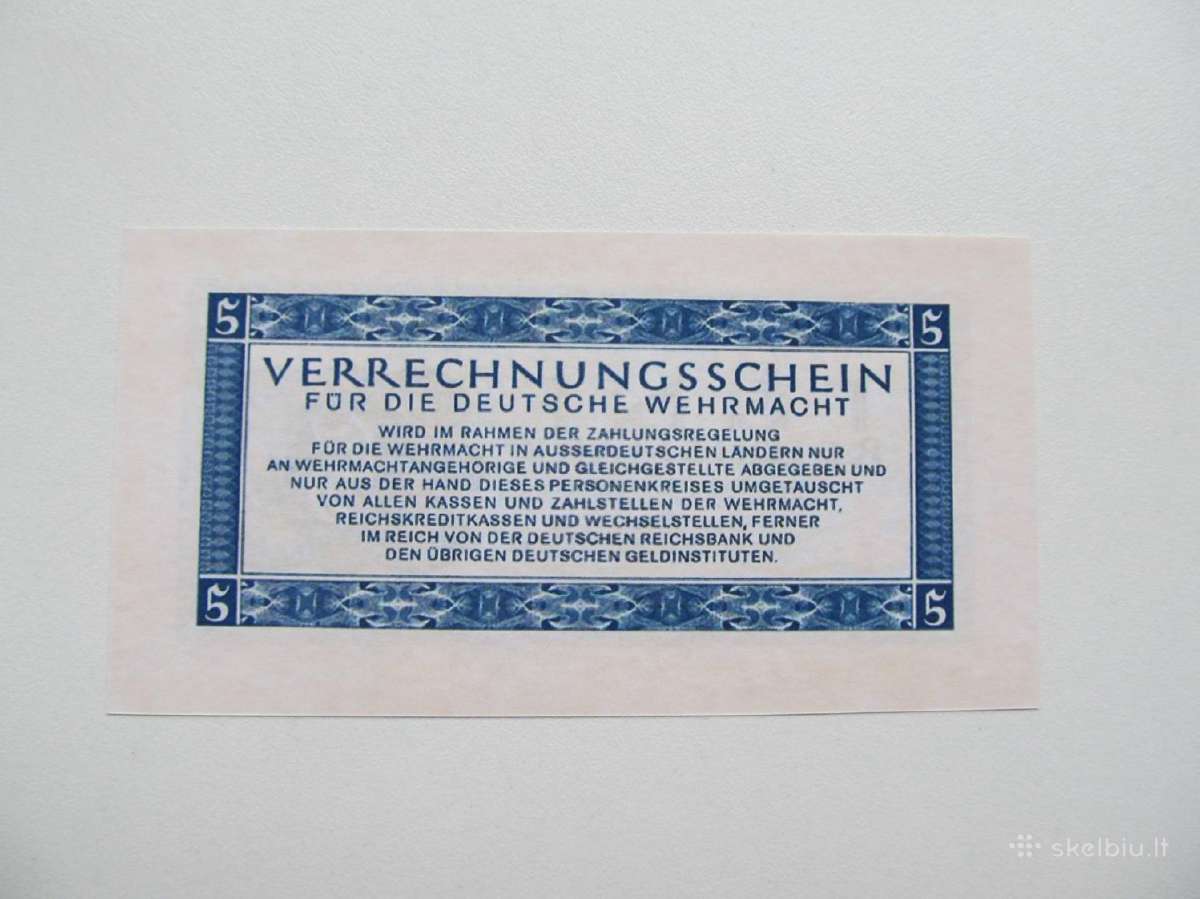 1,5 ir 10 reichsmark , Vermacht Vokietija , 1944 - nuotraukos Nr. 4
