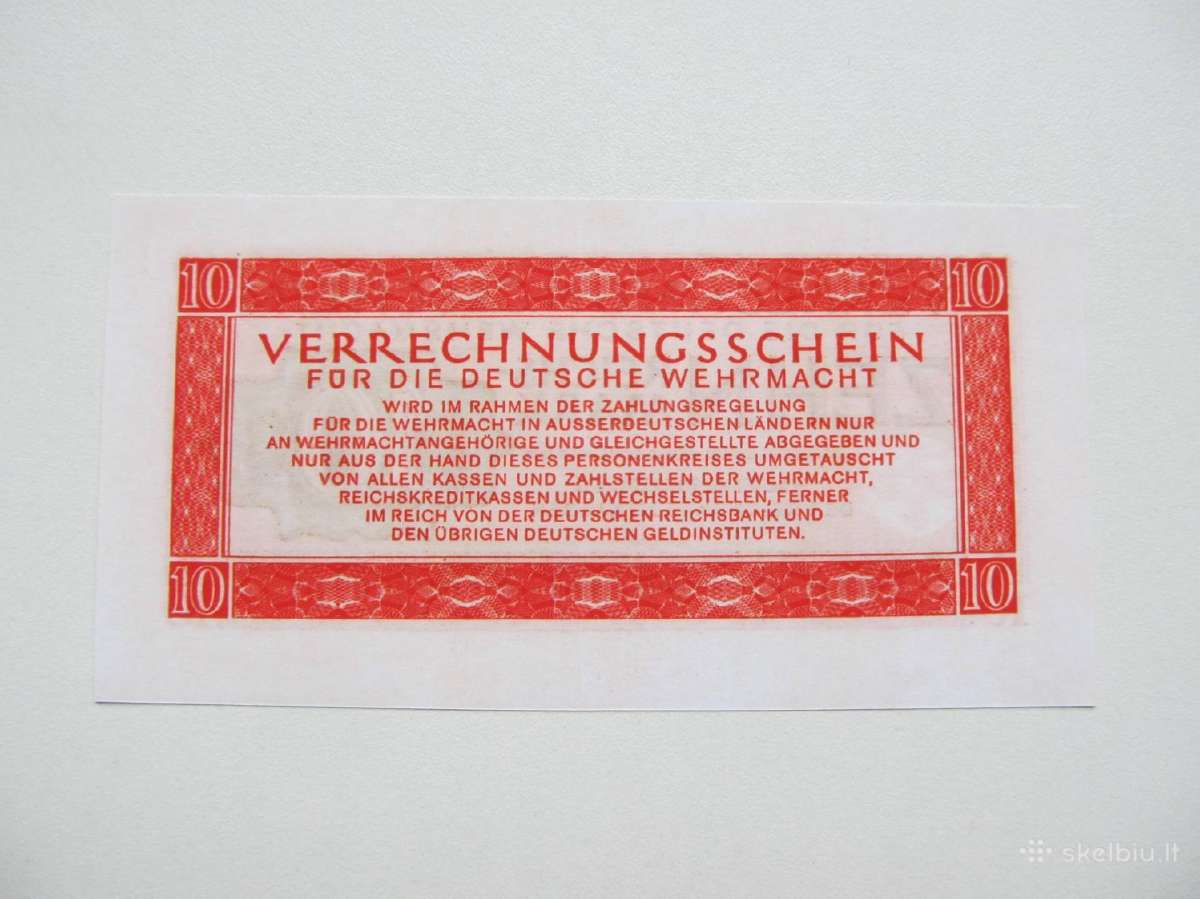 1,5 ir 10 reichsmark , Vermacht Vokietija , 1944 - nuotraukos Nr. 6