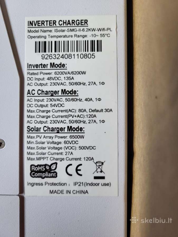 Saulės inverteris Powland 6,5kw 48v - nuotraukos Nr. 2