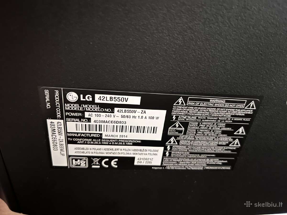 LED televizorius LG 42lb550v (42" / 107 cm) - nuotraukos Nr. 3