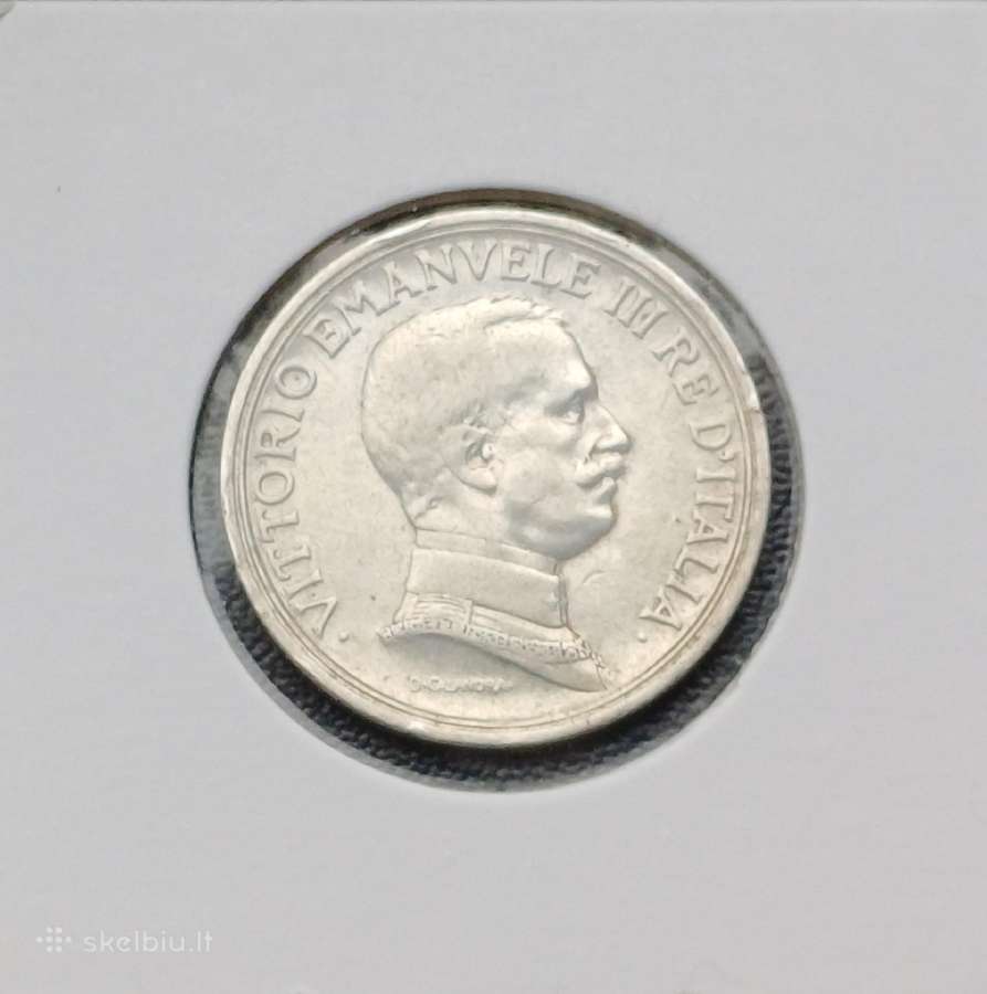 2 liros 1914m. Italija sidabras - nuotraukos Nr. 2