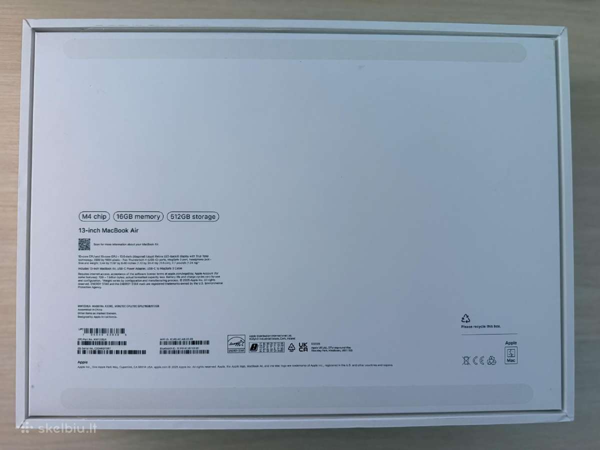 MacBook Air 2025 M4 13-inch, 5125gb - nuotraukos Nr. 4