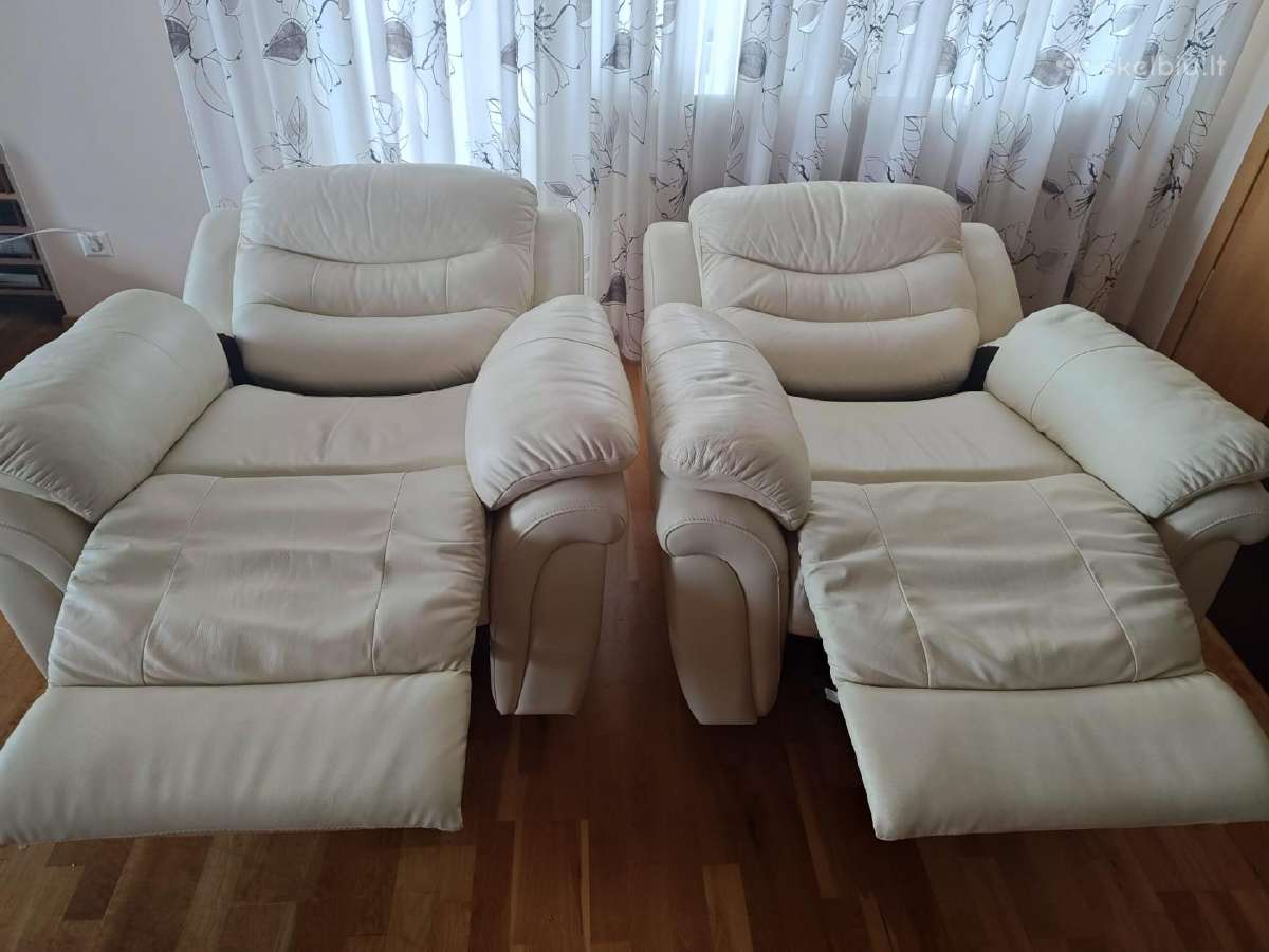 Odinių baldų komplektas (2+1+1), visi reklaineriai - nuotraukos Nr. 3