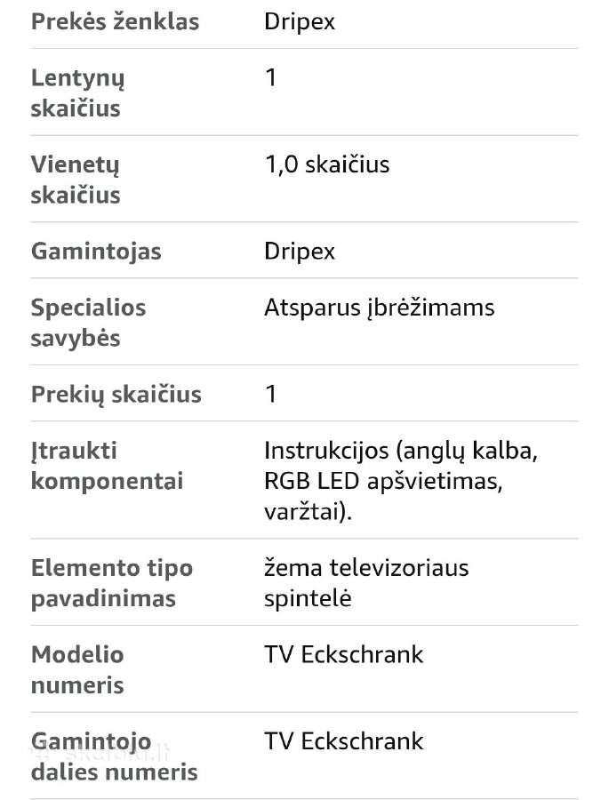 Kampinis TV staliukas Dripex - nuotraukos Nr. 8