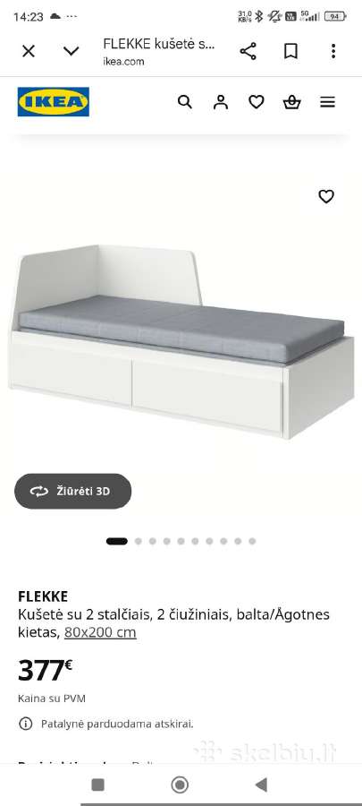 Naudota išskleidžiama Ikea lova dviems. - nuotraukos Nr. 5