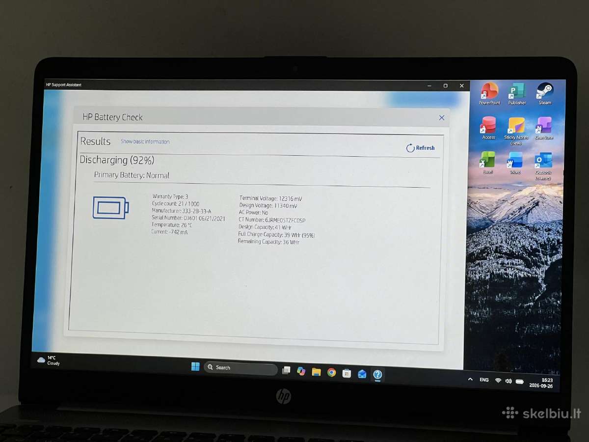 Parduodamas Hp 255 G8 su Ryzen 5, 8gb/256gb. - nuotraukos Nr. 9