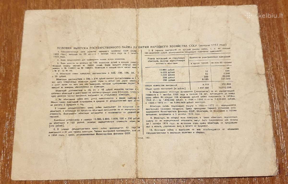 25 Rublių Obligacija 1953 Rusija - nuotraukos Nr. 2