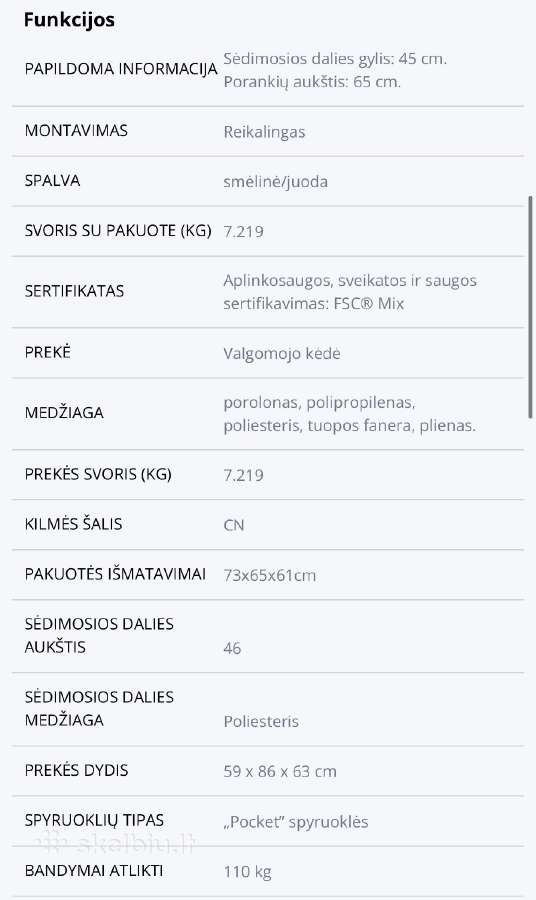 Valgomojo kėdės - nuotraukos Nr. 5