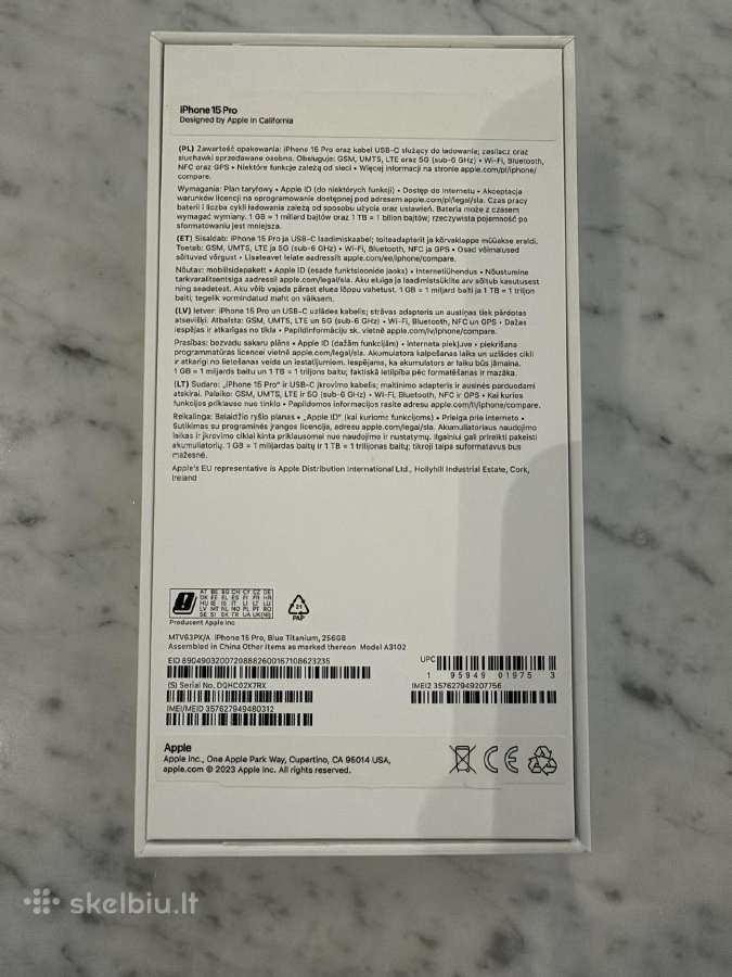 iPhone 15 Pro 256 GB Blue Titanium - nuotraukos Nr. 10