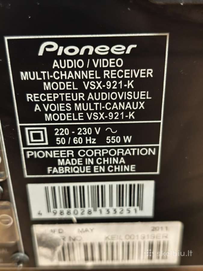 Pioneer Vsx-921-k 7.1 resyveris-stiprintuvas - nuotraukos Nr. 4