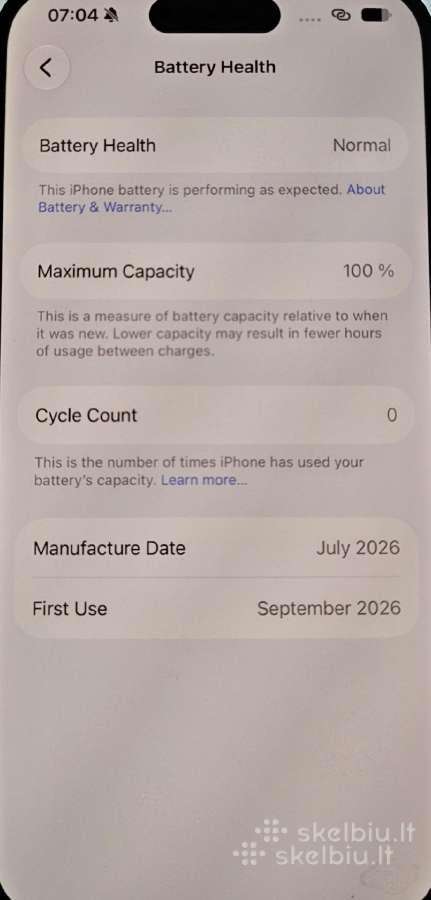 iPhone 15 pro 256gb 100% baterija - nuotraukos Nr. 3
