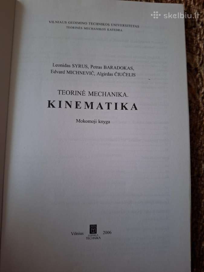 Teorinė mechanika. Kinematika - nuotraukos Nr. 2