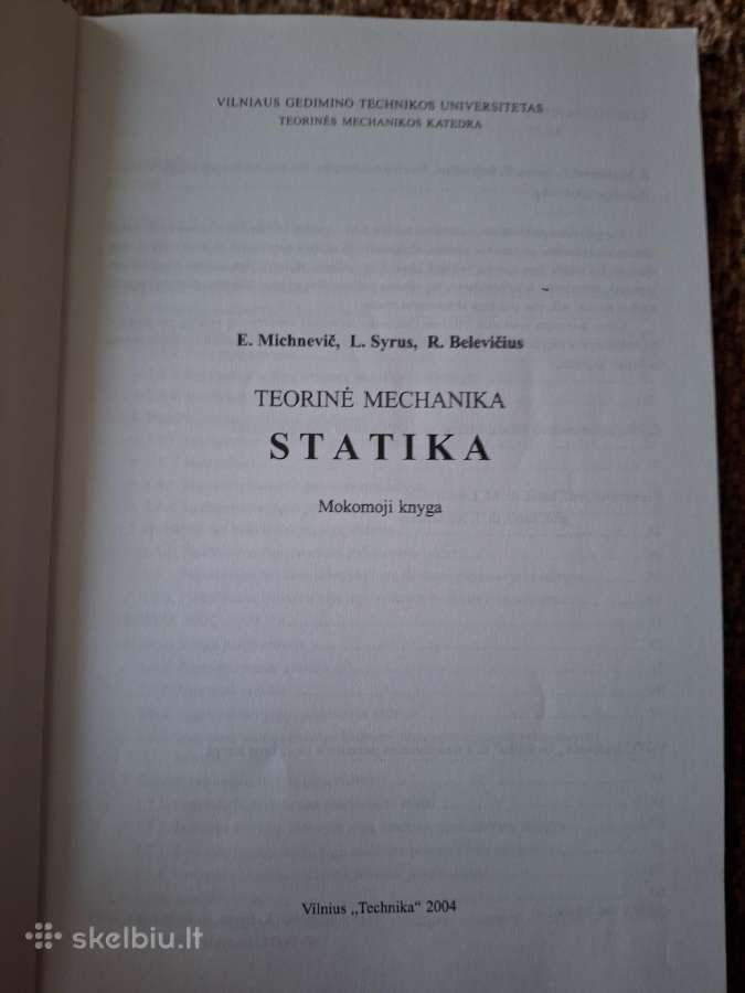 Teorinė mechanika. Statika - nuotraukos Nr. 2
