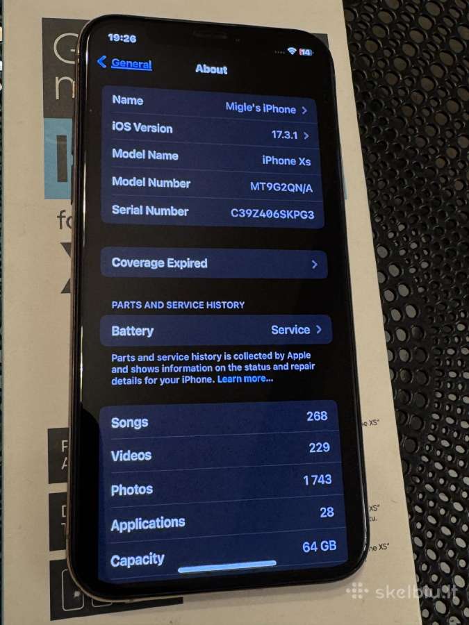 iPhone XS 64gb labai gero stovio - nuotraukos Nr. 3