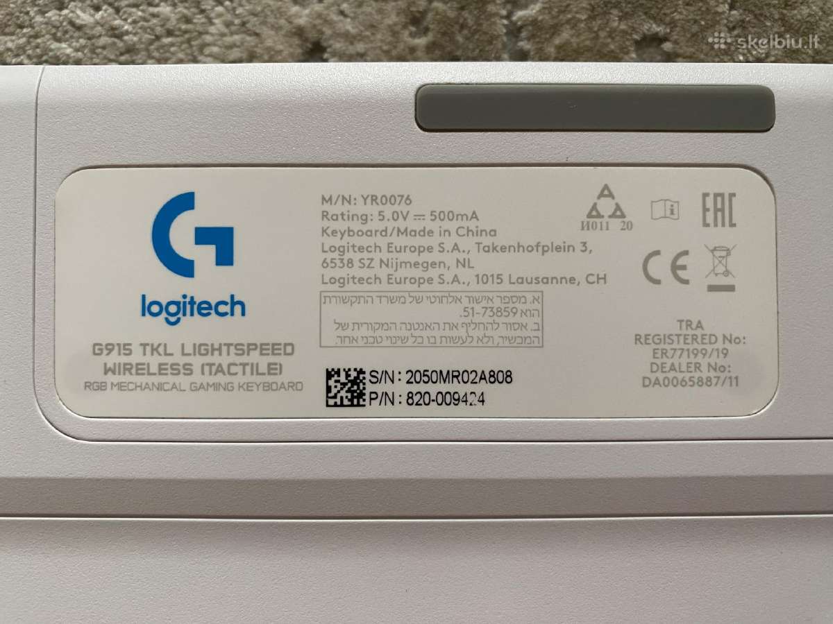 Logitech G915 Tkl Wireless Tactile - nuotraukos Nr. 3
