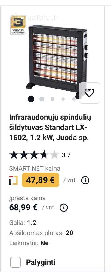Infraraudonųjų spindulių šildytuvas - nuotraukos Nr. 5