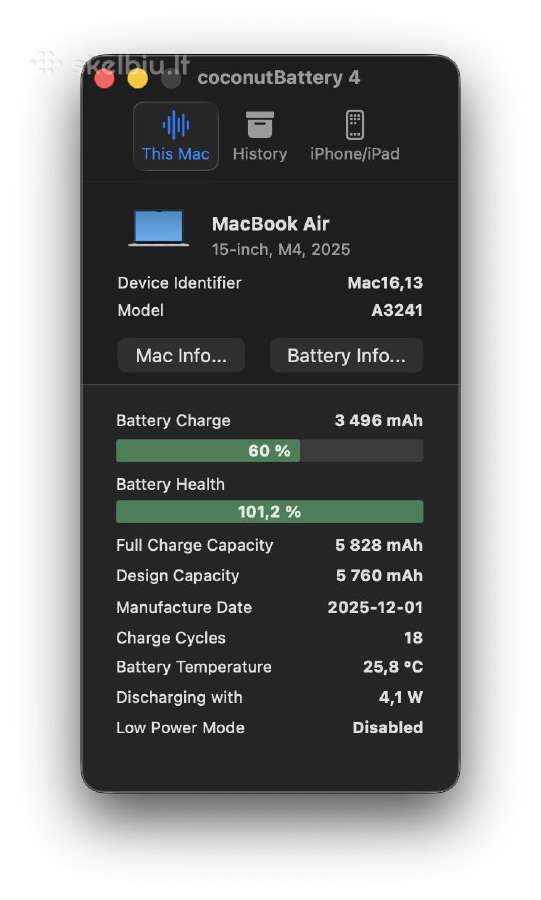 Apple MacBook Air 15 M4 / 16 GB / 512 GB - nuotraukos Nr. 9