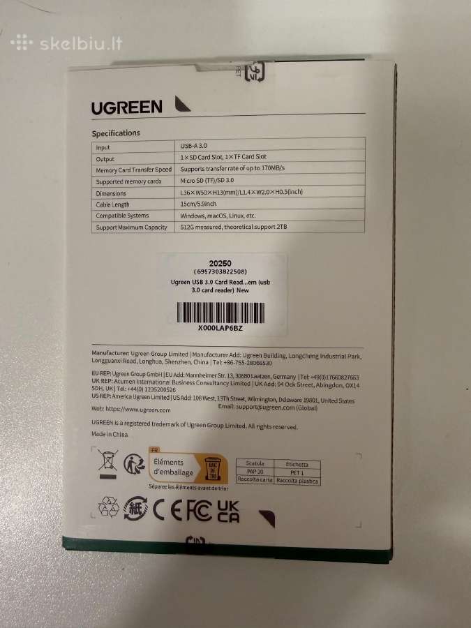 Ugreen Sd kortelių skaitytuvai - nuotraukos Nr. 6