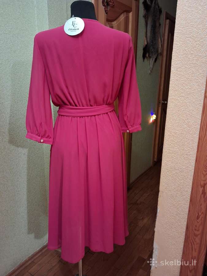 Elegantiška ryškiai rožinė (fuksijų) suknelė - nuotraukos Nr. 3
