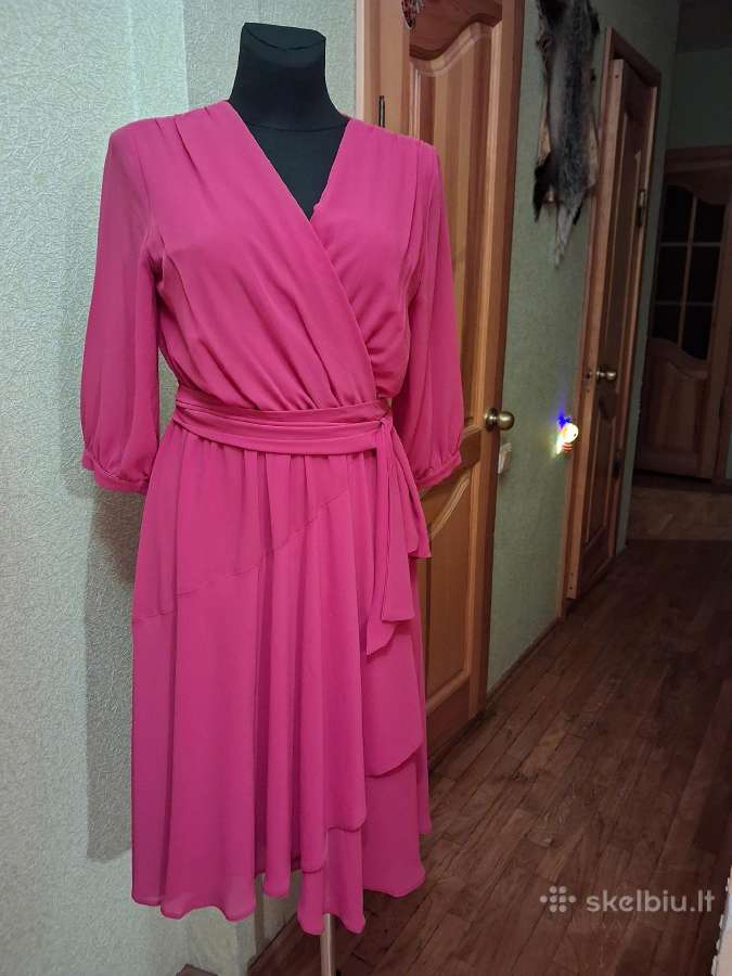 Elegantiška ryškiai rožinė (fuksijų) suknelė - nuotraukos Nr. 4