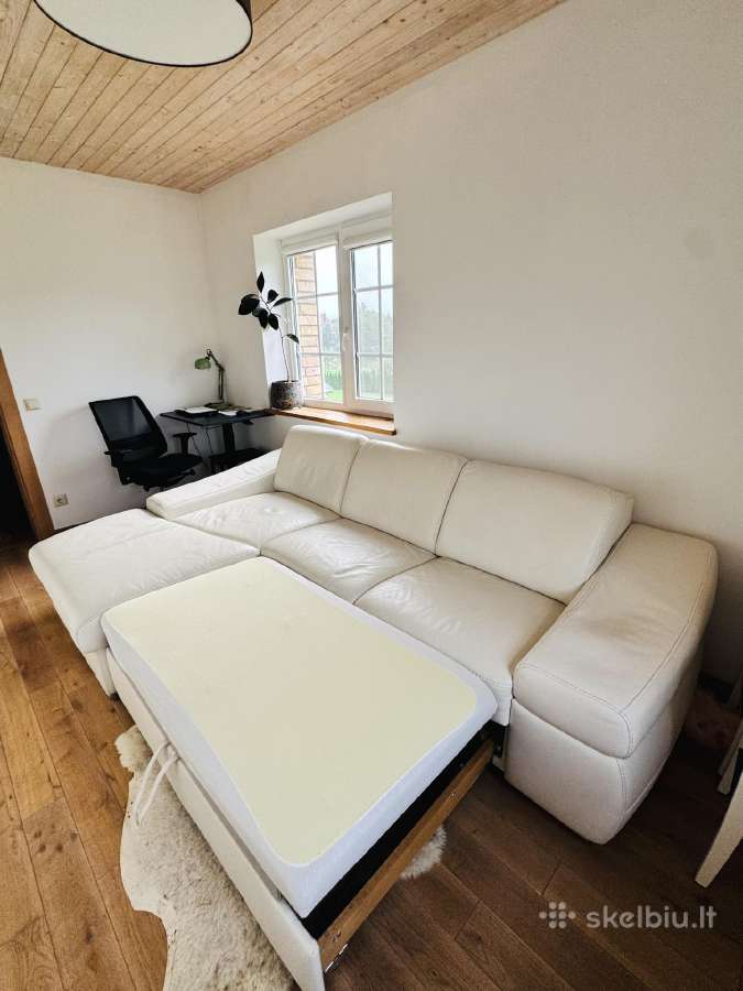 Odinė sofa-lova su patalynės dėže - nuotraukos Nr. 3