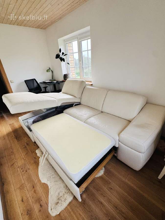 Odinė sofa-lova su patalynės dėže - nuotraukos Nr. 4