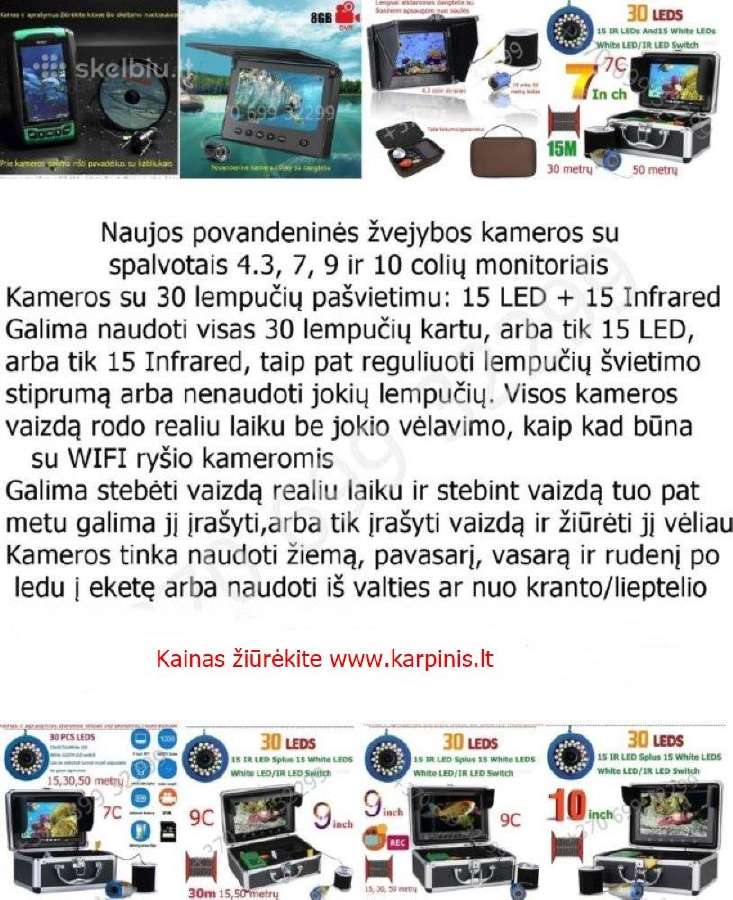 Povandeninė kamera sukama 360 laipsnių 10 colių - nuotraukos Nr. 21