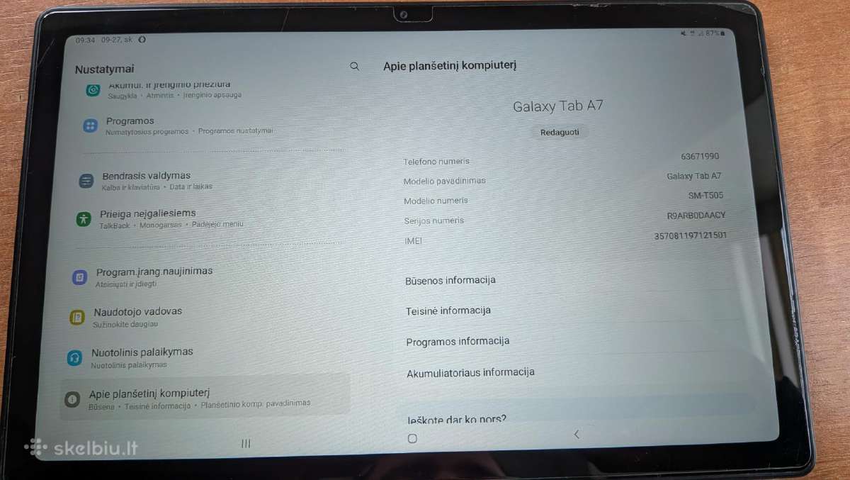 Parduodu arba keičiu Samsung Galaxy Tab A7 - nuotraukos Nr. 5