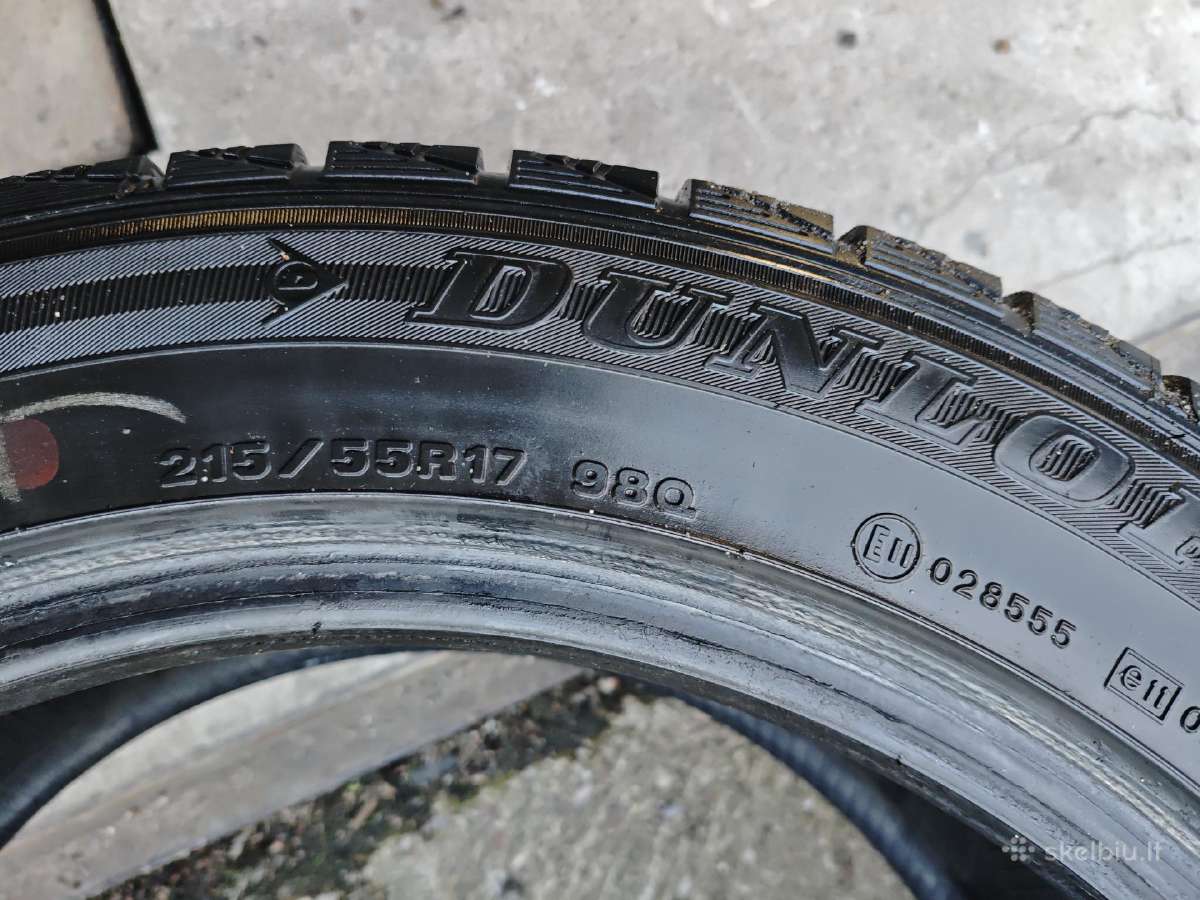 Dunlop 215/55 R17, 2 vnt. (Likutis ~8mm) - nuotraukos Nr. 4