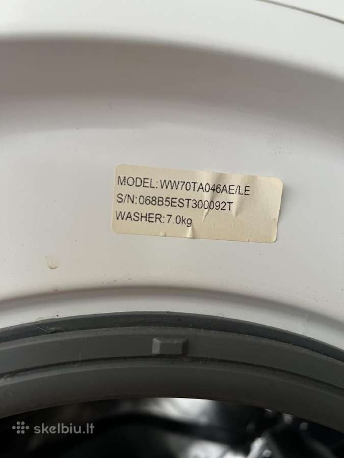 Skalbimo mašina Samsung ww70ta046ae/le 7 kg - nuotraukos Nr. 3