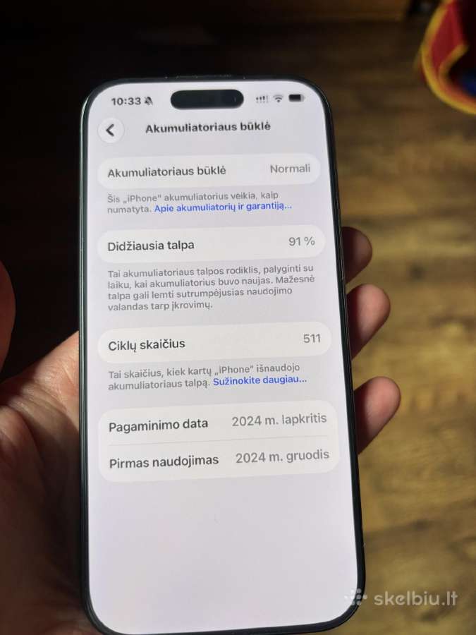 Parduodamas iPhone 16 Pro, 91 proc baterijos - nuotraukos Nr. 7