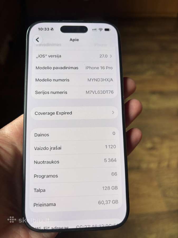 Parduodamas iPhone 16 Pro, 91 proc baterijos - nuotraukos Nr. 8