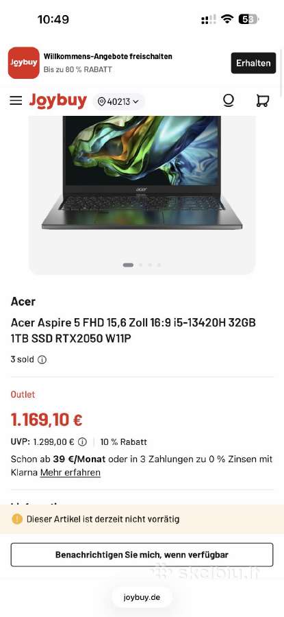 Naujas Acer Aspire 5 15 - inch 32gb/1tb/rtx 2050 - nuotraukos Nr. 4