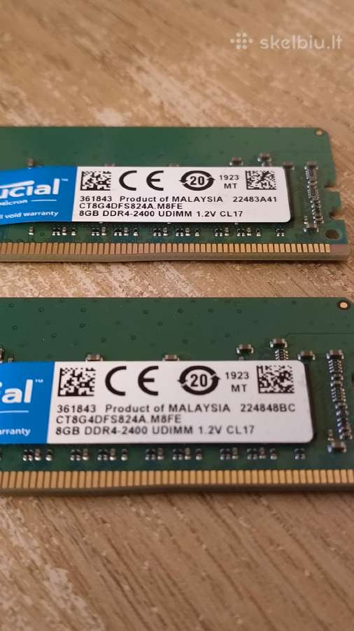 Crucial RAM 16gb (2x8) Ddr4 2400mhz Cl17 1.2v - nuotraukos Nr. 2