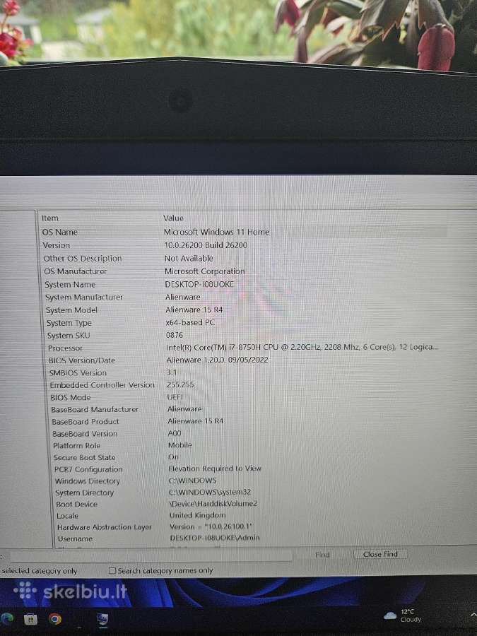 Alienware 15 R4 Gtx 1070 8gb / I7-8750h - nuotraukos Nr. 6