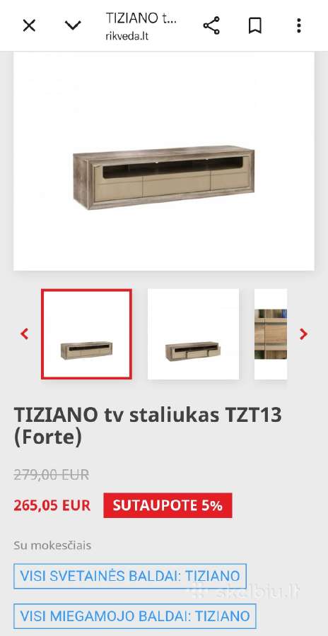TV staliukas(ilgis 1,94 m) - nuotraukos Nr. 3