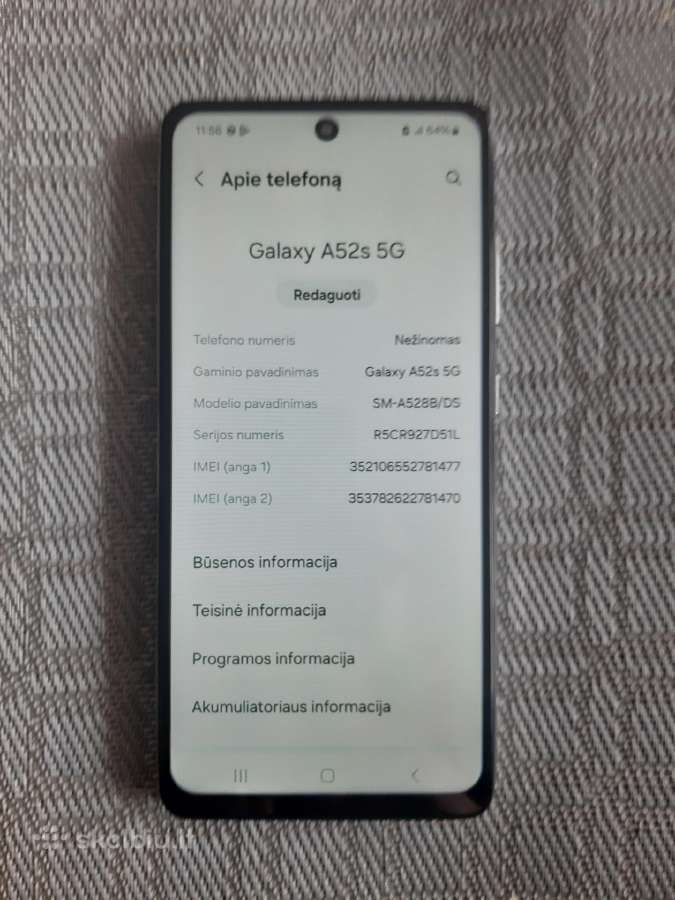 Samsung a52s 128gb - nuotraukos Nr. 3