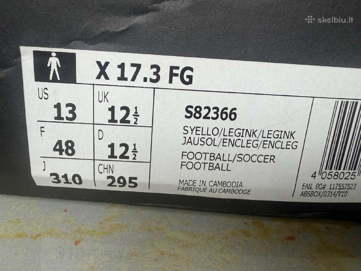 Futbolo bateliai adidas X 17.3 Fg (Dydis 48) - nuotraukos Nr. 7