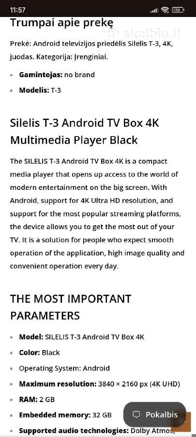 Android TV priedėlis Silelis T-3 (4k) - nuotraukos Nr. 7