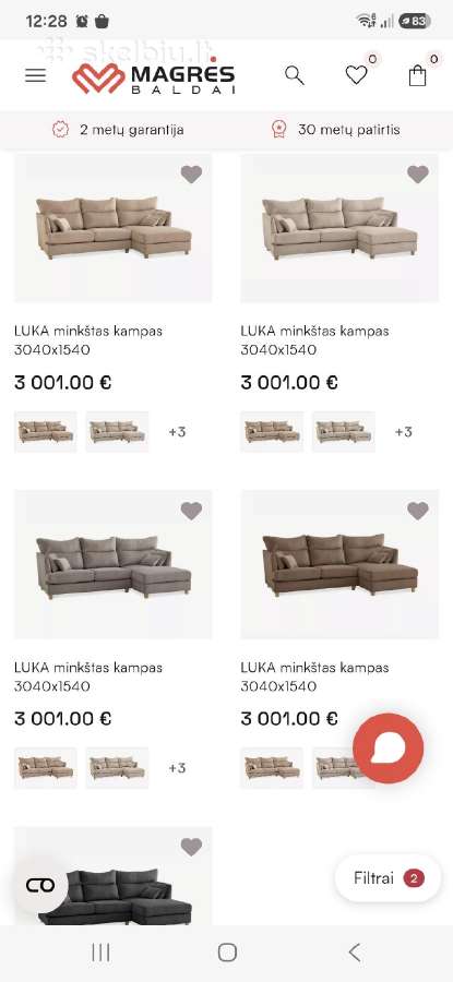 Magrės sofa Luka su miegama dalimi - nuotraukos Nr. 8